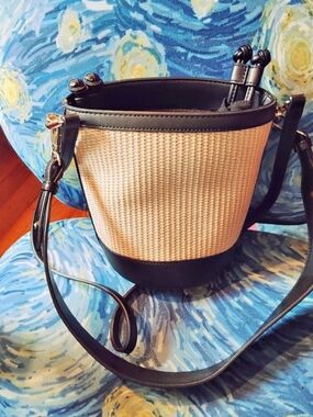 Expressions NYC Tan & Black Crossbody Bag Like New